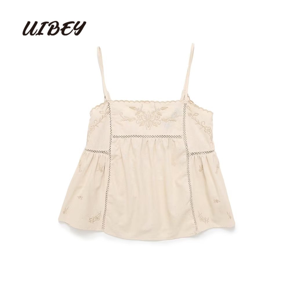 Uibey Bán Sỉ Áo Sát Nách Cổ Ren Thêu Họa Tiết 3340