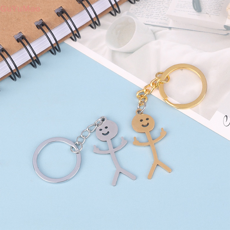 Móc Khóa Hình Người Nhỏ Bằng Thép Không Gỉ Vui Nhộn PRTA