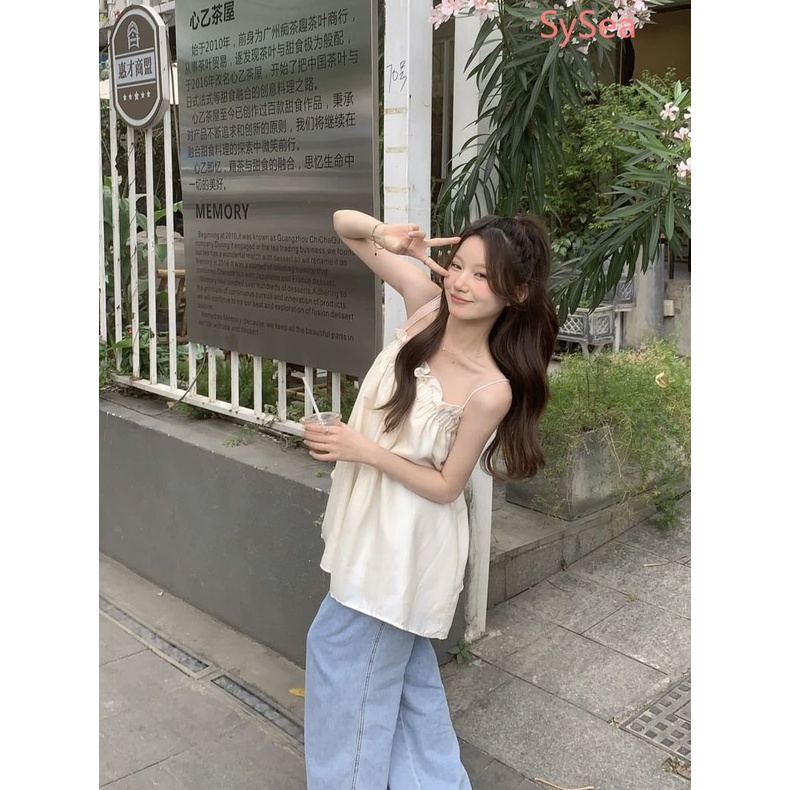 Áo Hai Dây Dáng Rộng Thời Trang Mùa Hè Cho Nữ