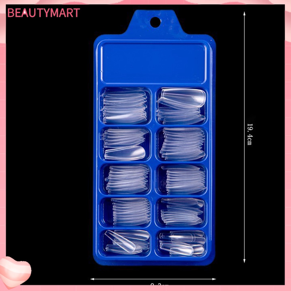 Bộ 100 Móng Tay Giả Toàn Diện Màu Trơn Thời Trang