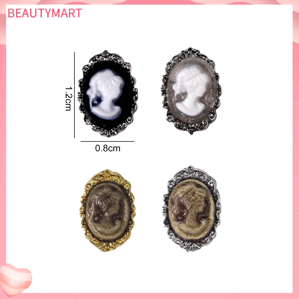 Bộ 10 Phụ Kiện Trang Trí Móng Tay Nghệ Thuật Ba Chiều Bằng Hợp Kim Phong Cách Ba Chiều Vintage