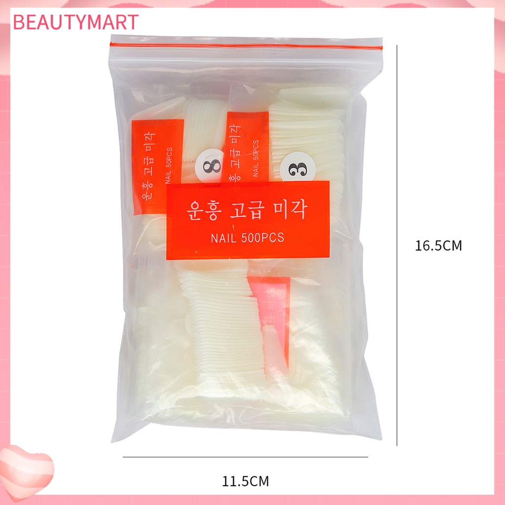 Bộ 500 Móng Tay Giả Trong Suốt Chống Vỡ Lâu Trôi DIY
