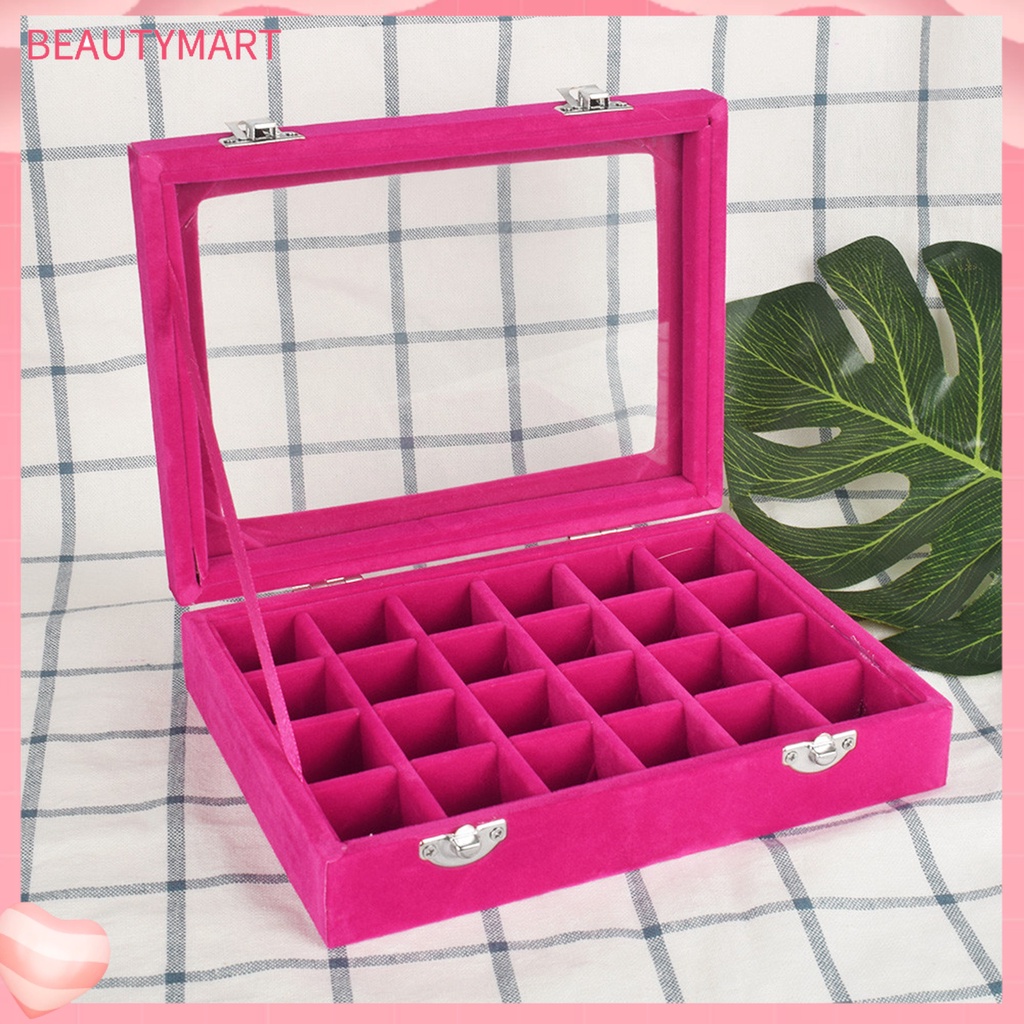 [beautymart] Hộp Đựng Trang Sức Bằng Acrylic Trong Suốt Sức Chứa Lớn Có Nắp Siêu Bền Tiết Kiệm Không Gian