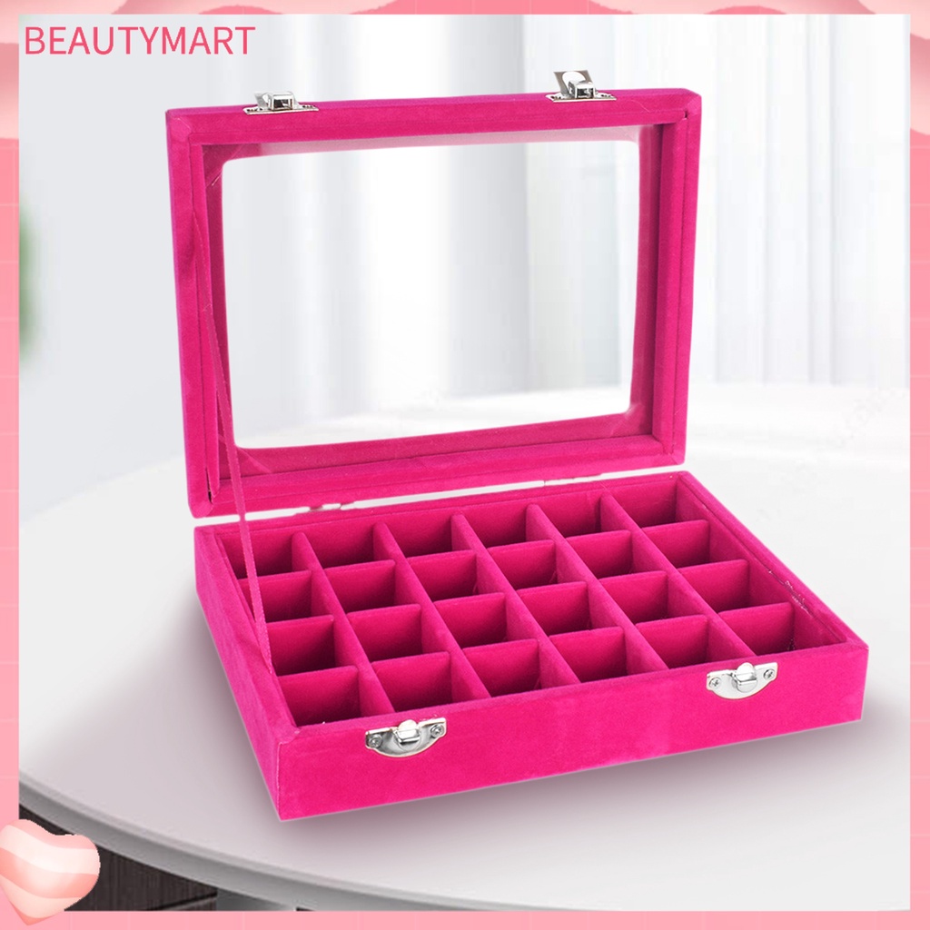 [beautymart] Hộp Đựng Trang Sức Bằng Acrylic Trong Suốt Sức Chứa Lớn Có Nắp Siêu Bền Tiết Kiệm Không Gian