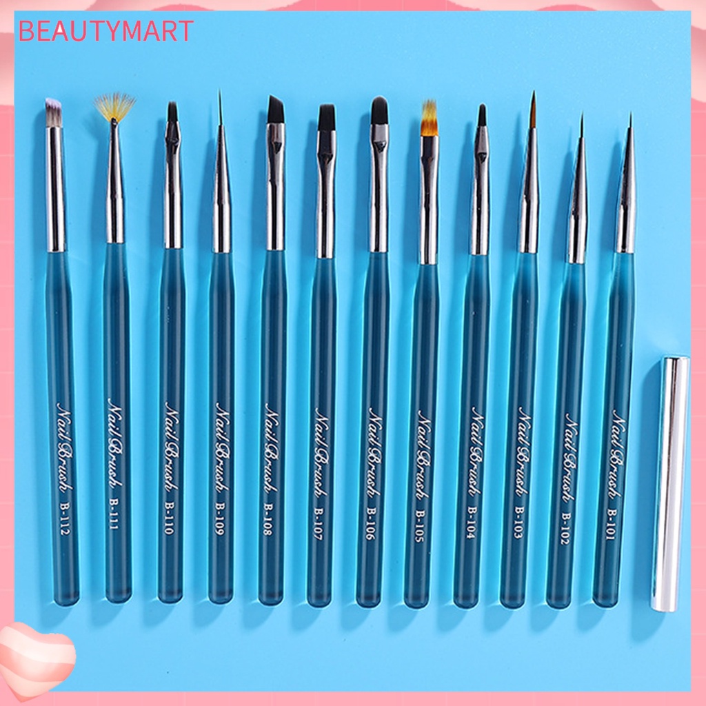 1 Bộ Cọ Vẽ Móng Tay Bằng Nhựa Lông Mềm Siêu Nhẹ Chống Chảy Xệ Có Thể Tái Sử Dụng