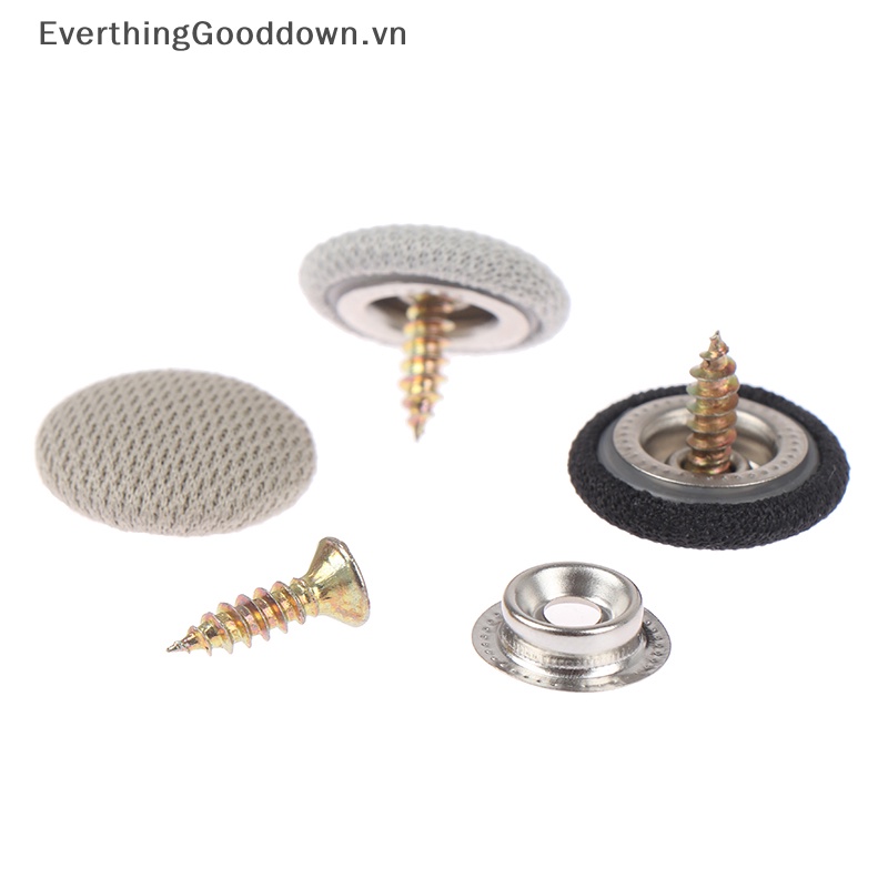 Everthinggooddown Set 10 Nút Vặn Bằng Vải Nylon Gắn Trần Xe Hơi