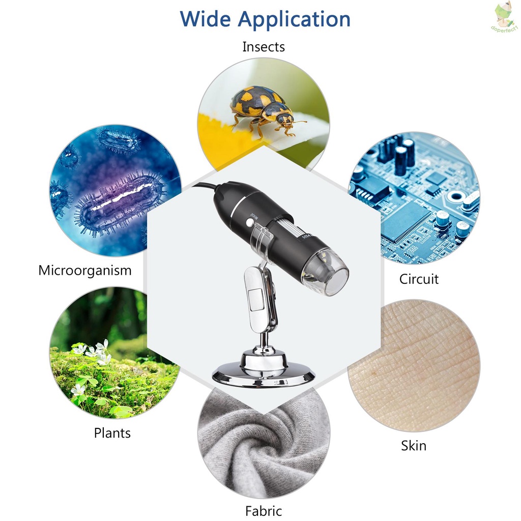 1000X USB Portable Mini Electronic Microscope Handheld Digital Magnifier for Laptop Desktop Insect Skin Plant Observatio   Came-6.5