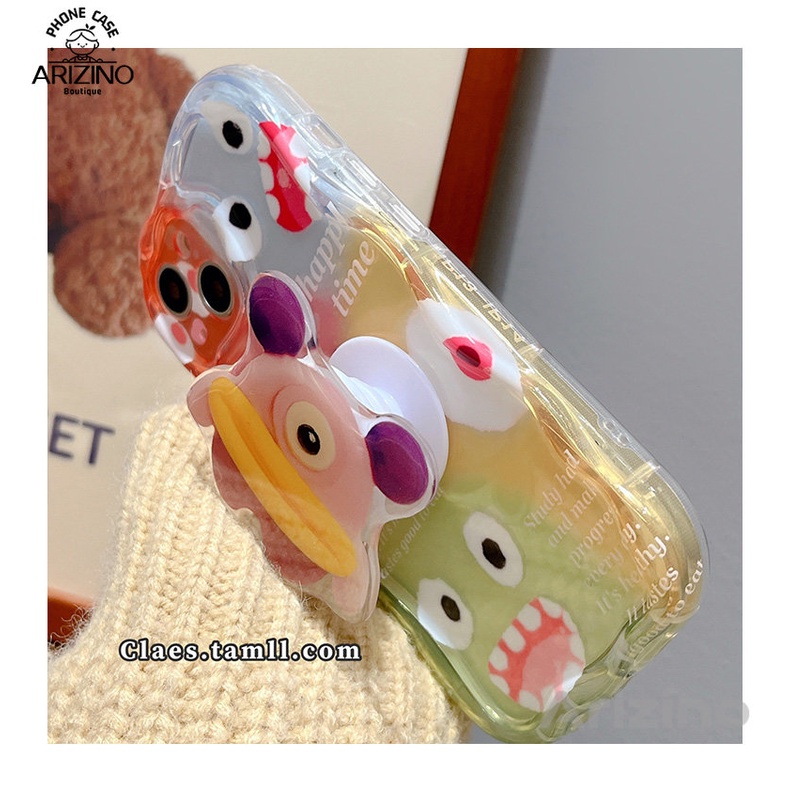 VIVO V27 V27E V25 V25E V23 V23E Y02 Y35 Y56 Y22 Y22S Y12 Y20 Y21 Y33S T1X Y30 Y15 Y15S Y15A Y16 Y12A Y72 Y11 Y21A Y50 Y20A Y91C V15 V20 Pro Ốp điện thoại silicon hình quái vật đầy màu sắc hoa văn kem