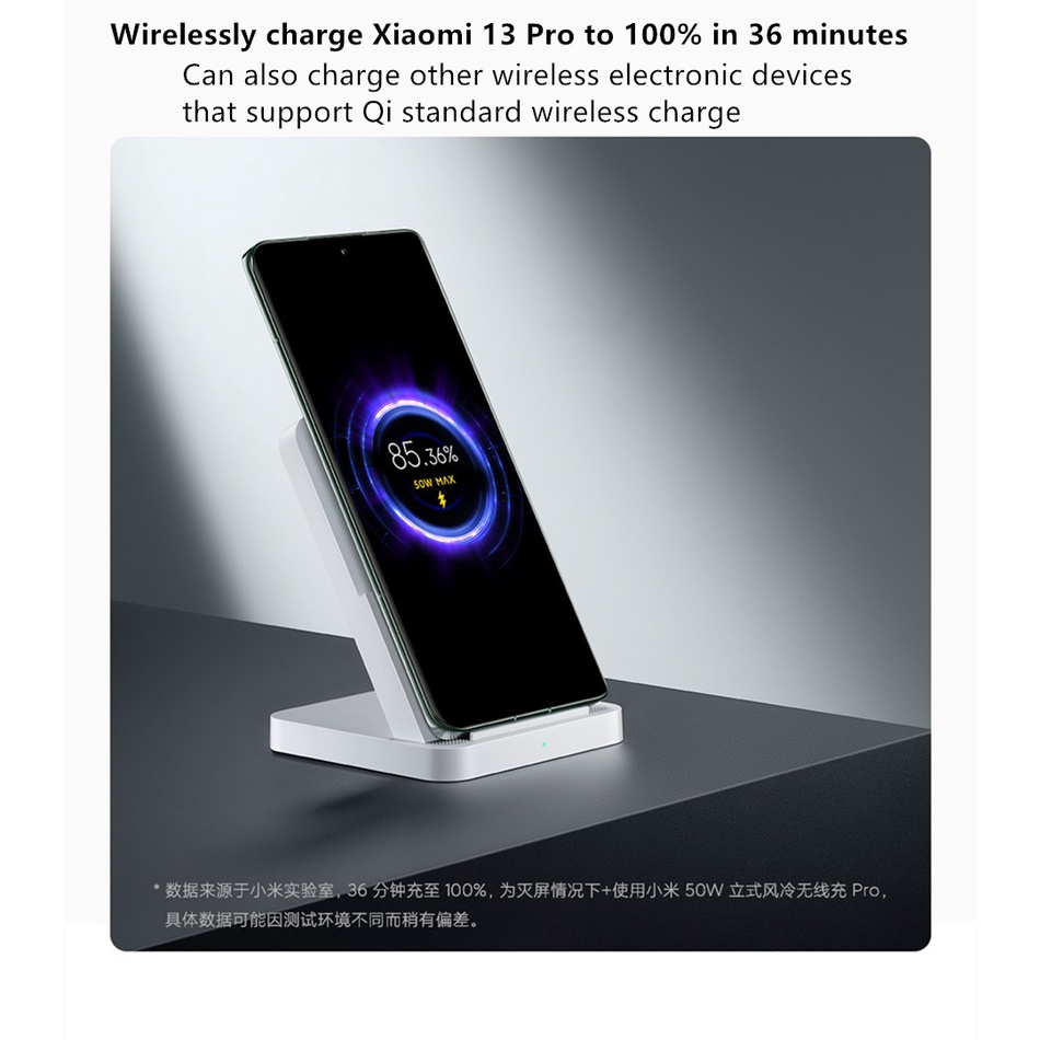 Đế Sạc Không Dây Xiaomi 50W 50W Làm Mát Tiện Dụng Dành Cho Xiaomi 13 / 12 / 11 / 10 Series