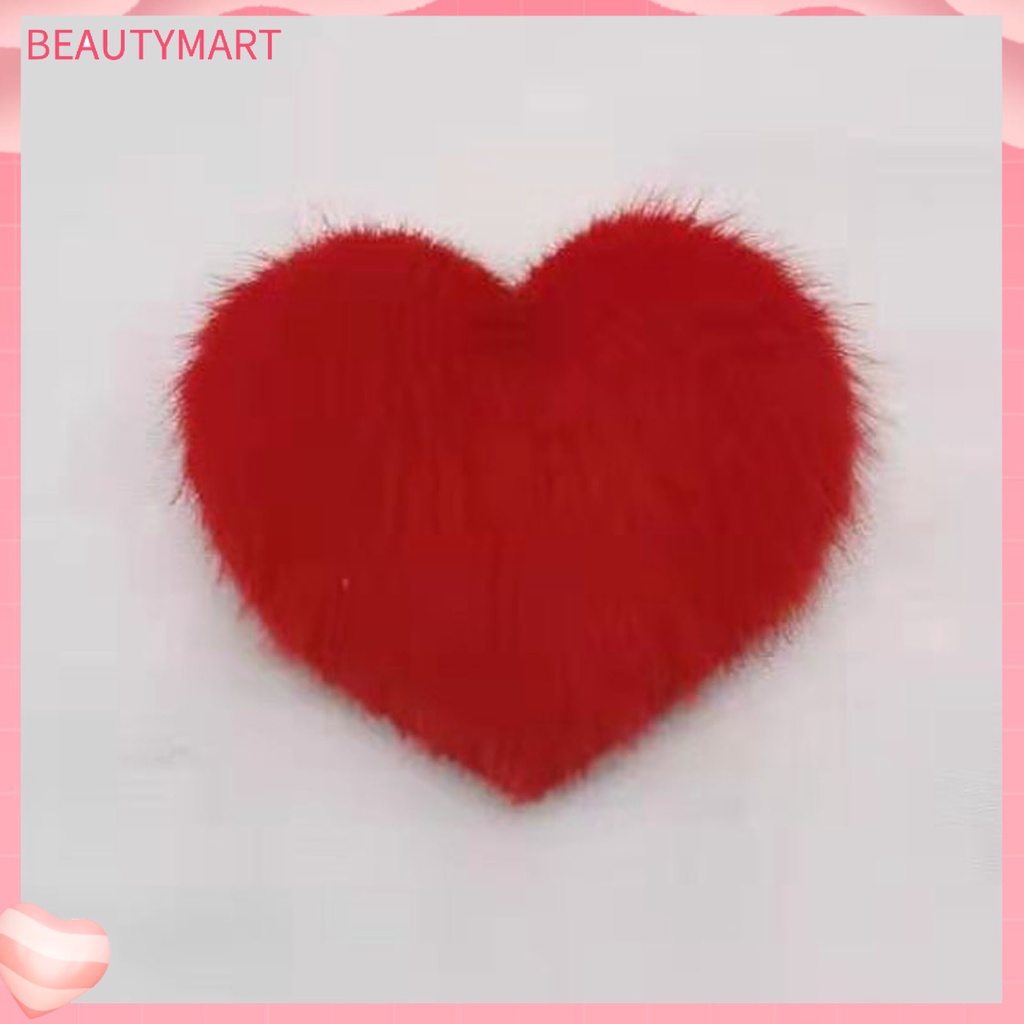 Kẹp Tóc Lông Chồn Nhân Tạo Hình Trái Tim Màu Sắc Ngọt Ngào Chống Trượt Cho Bé Gái