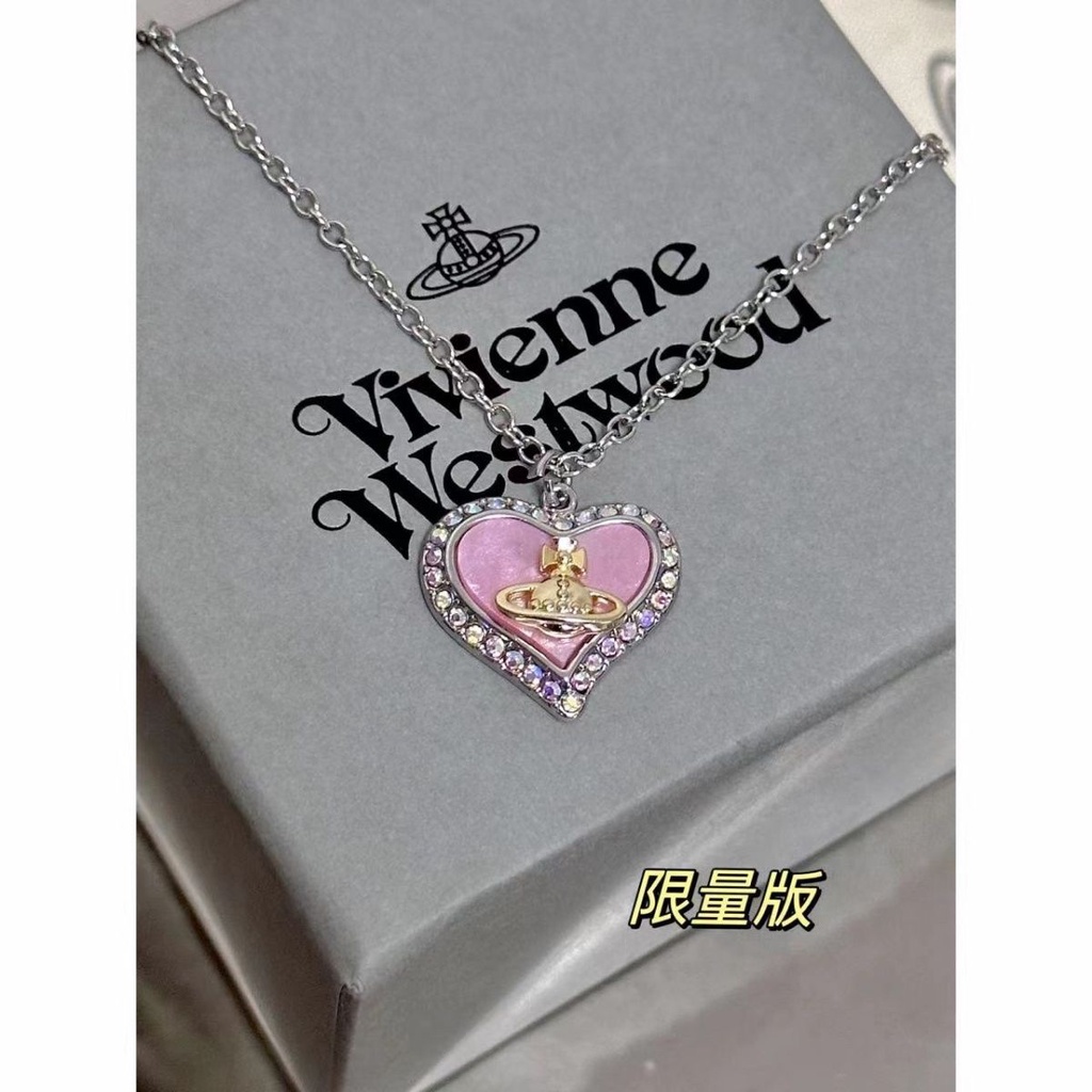 Bộ Dây Chuyền + Bông Tai Hình Trái Tim Vỏ Sò Đính Đá Zircon Sang Trọng