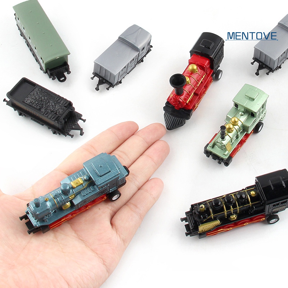 Set 4 Mô Hình Tàu Lửa Hơi Nước Mini Phong Cách Retro