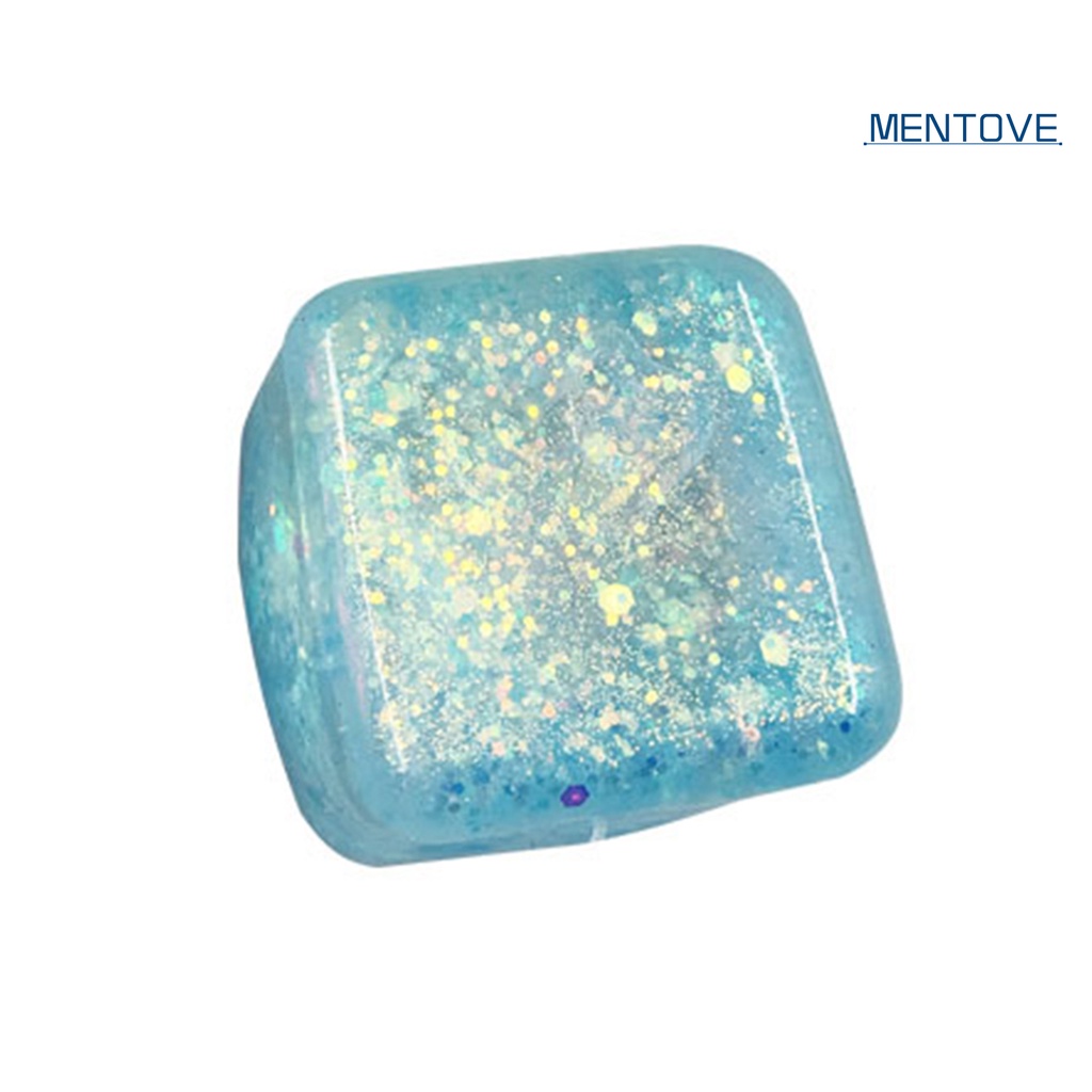 Đồ Chơi Mềm Dẻo Giảm Căng Thẳng Hình Khối Vuông Đính Kim Sa Xinh Xắn