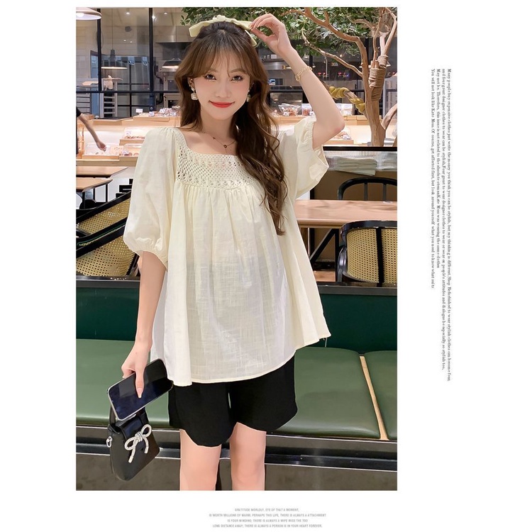 Áo Sơ Mi Ngắn Tay Cổ Vuông Thời Trang Mùa Hè Hàn Quốc Cho Nữ