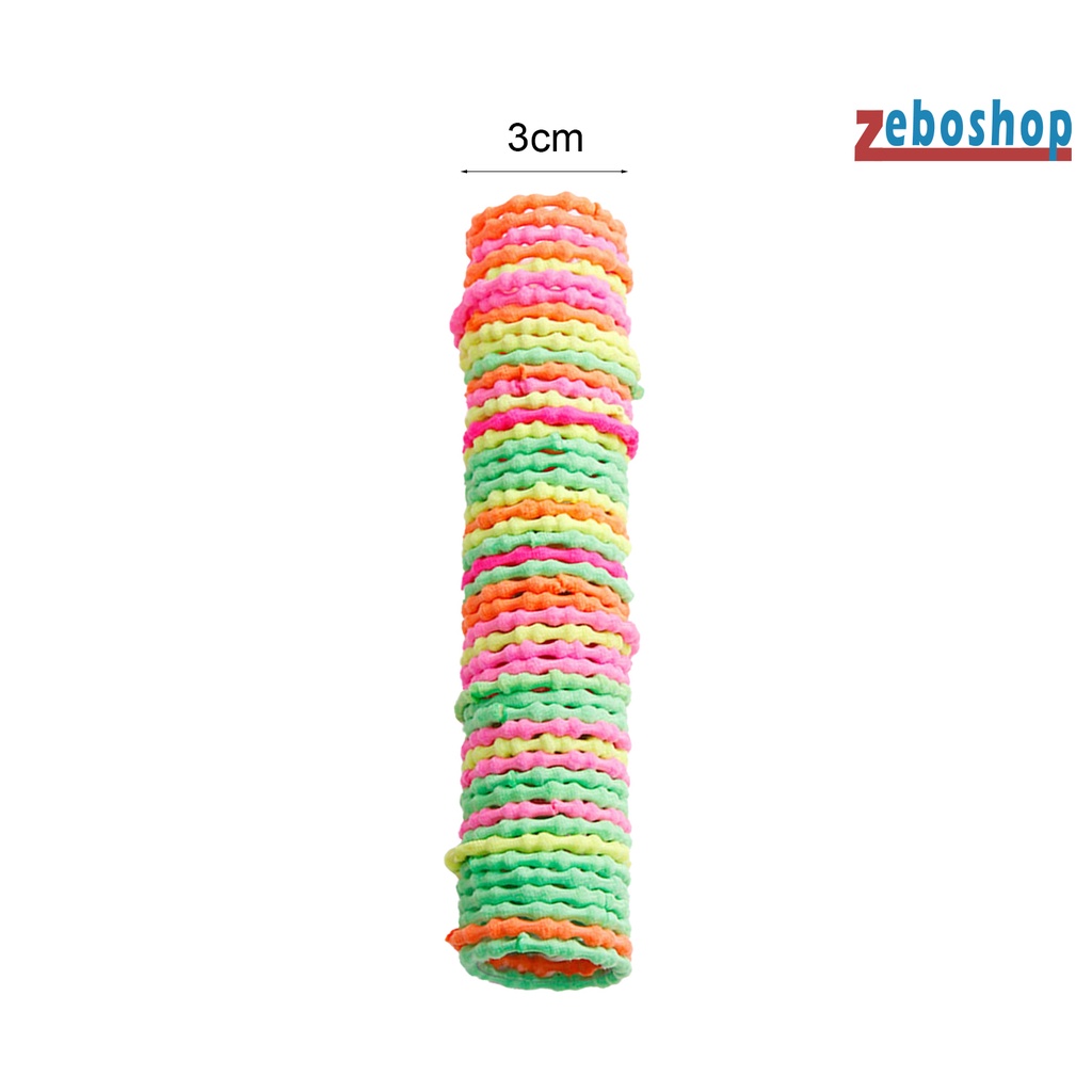 Set 50 Dây Thun Buộc Tóc 3cm Co Giãn Dành Cho Nữ