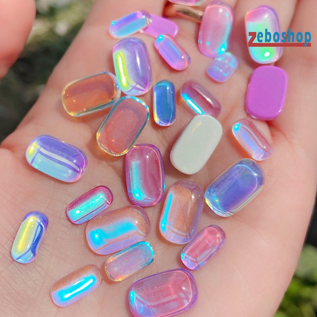 Set 10 Phụ Kiện Trang Trí Móng Tay Nghệ Thuật Hình Bát Giác 3D Lấp Lánh Không Phai Màu