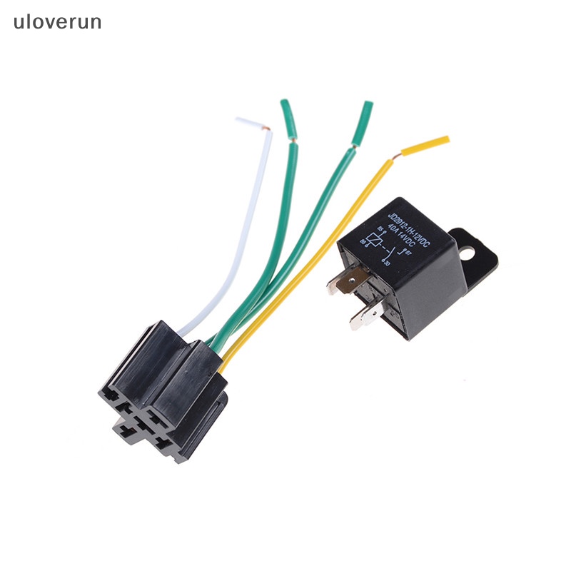 Set 2 Rơ Le 4 Pin 4 Dây Và Ổ Cắm 40A DC 12V Volt 40A Dành Cho Ô Tô
