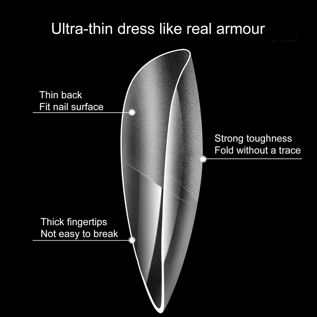 Bộ 120 Móng Tay Giả Bằng Nhựa Trong Suốt Nhiều Hình Dạng Có Thể Tháo Rời DIY