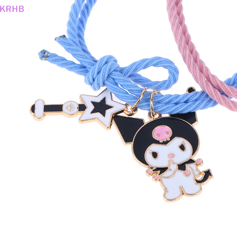 Vòng Tay Da Từ Tính Họa Tiết Hoạt Hình Anime Kuromi Mymelody KRHB Mới