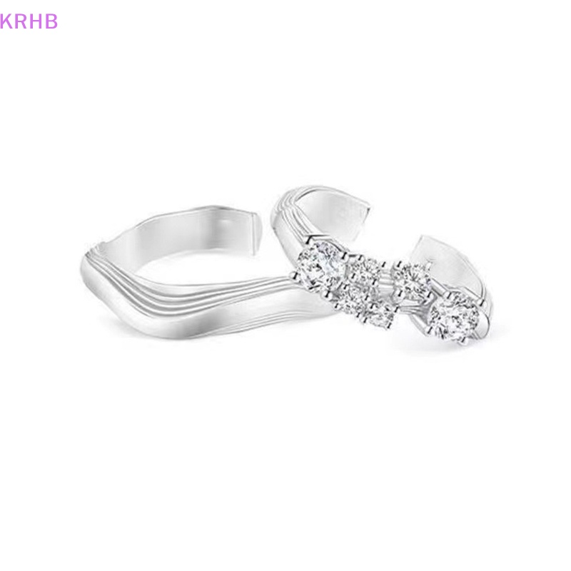 Nhẫn Cặp Đính Đá Zircon Thời Trang Dành Cho Nữ Mới