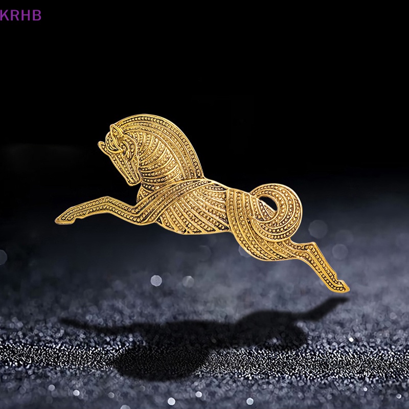 Ghim Cài Áo Hình Ngựa Bằng Kim Loại Phong Cách Vintage Thời Trang Cho Nam Mới