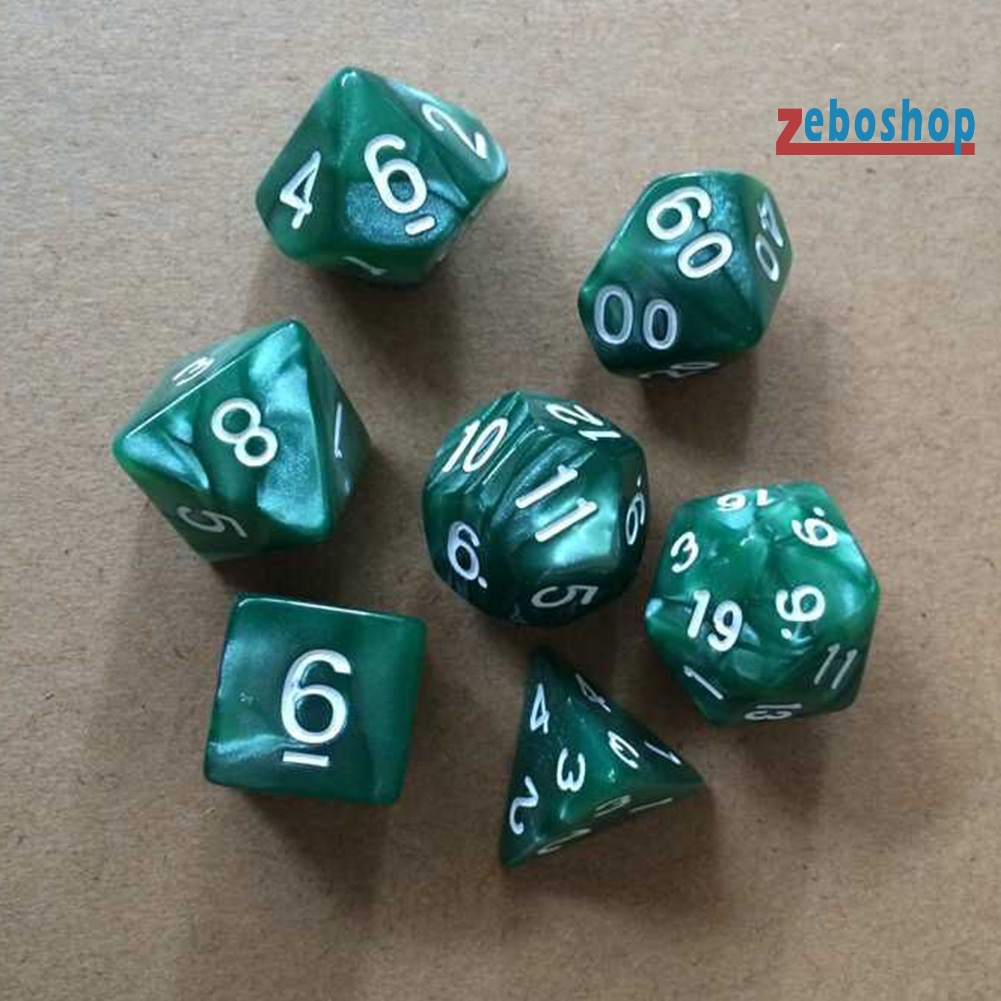 Bộ 7 Viên Xí Ngầu Bằng Polyhedral Nhiều Màu Độc Đáo