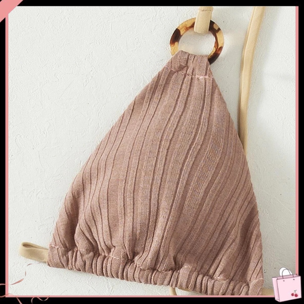 Bộ Đồ Bơi 2 Mảnh Màu Trơn Phong Cách Cổ Điển Thời Trang Mùa Hè Cho Nữ