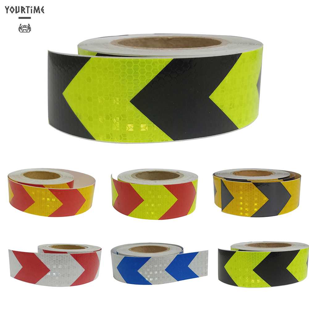 Cuộn Băng Keo Phản Quang 5x300cm In Hình Mũi Tên Cảnh Báo An Toàn Cho Xe Hơi