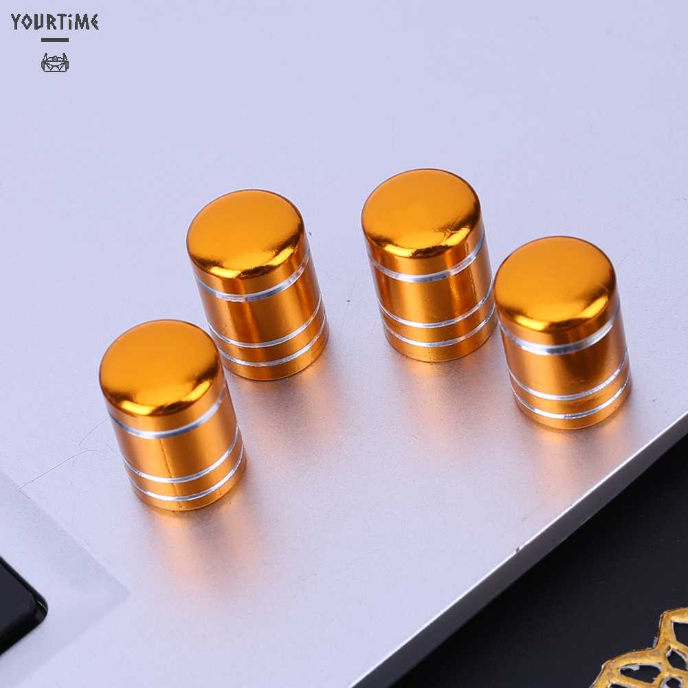 Set 4 Nắp Van Bánh Xe Bằng Hợp Kim Nhôm Nhiều Màu Sắc