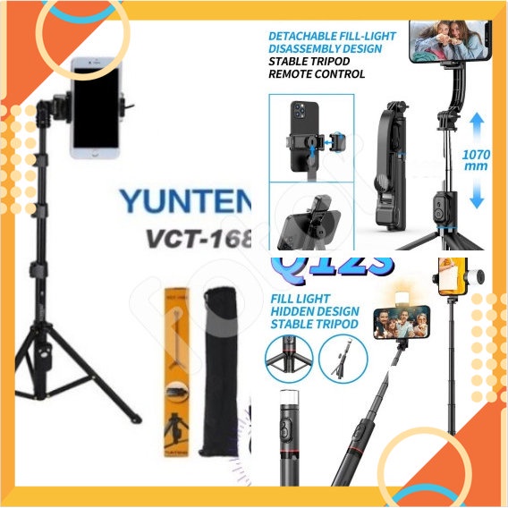 TRIPOD, GẬY CHỤP HÌNH YUNTENG 1288, 1688 - Q12S - C01S CÓ ĐÈN [HCM]