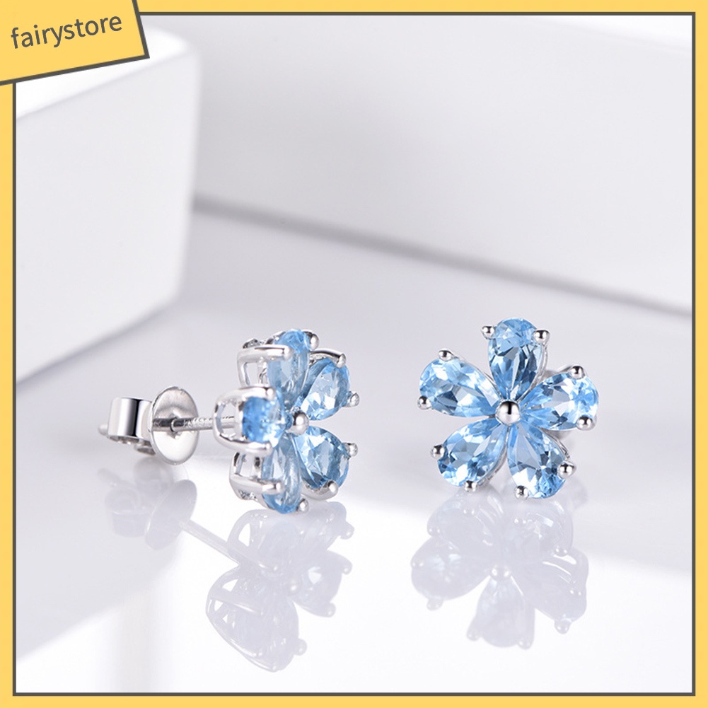 Đôi Khuyên Tai Hình Giọt Nước Đính Đá Zircon Thời Trang Cho Nữ