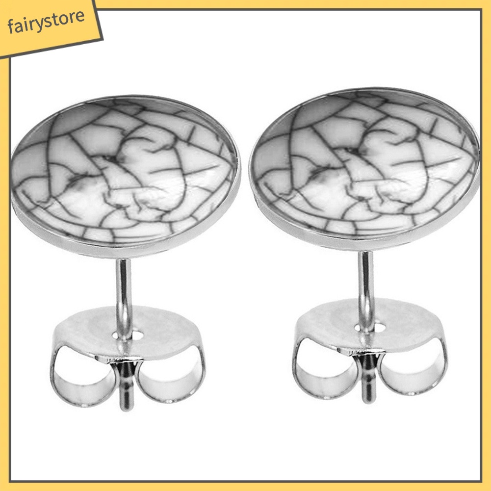 Khuyên Tai Đính Đá Ngọc Lam Nhân Tạo Hình Tròn Lớn Đơn Giản Thời Trang Dành Cho Nữ