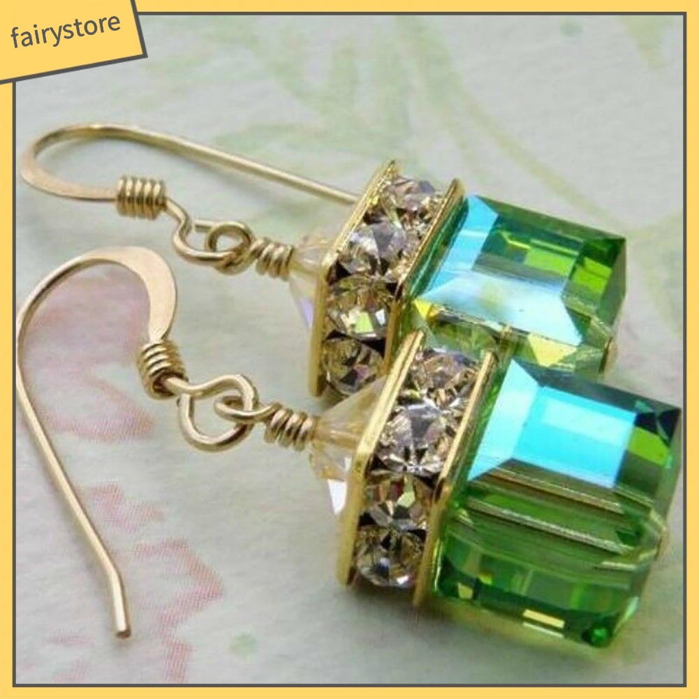 Đôi Khuyên Tai Đính Đá Nhân Tạo Thời Trang Dành Cho Nữ