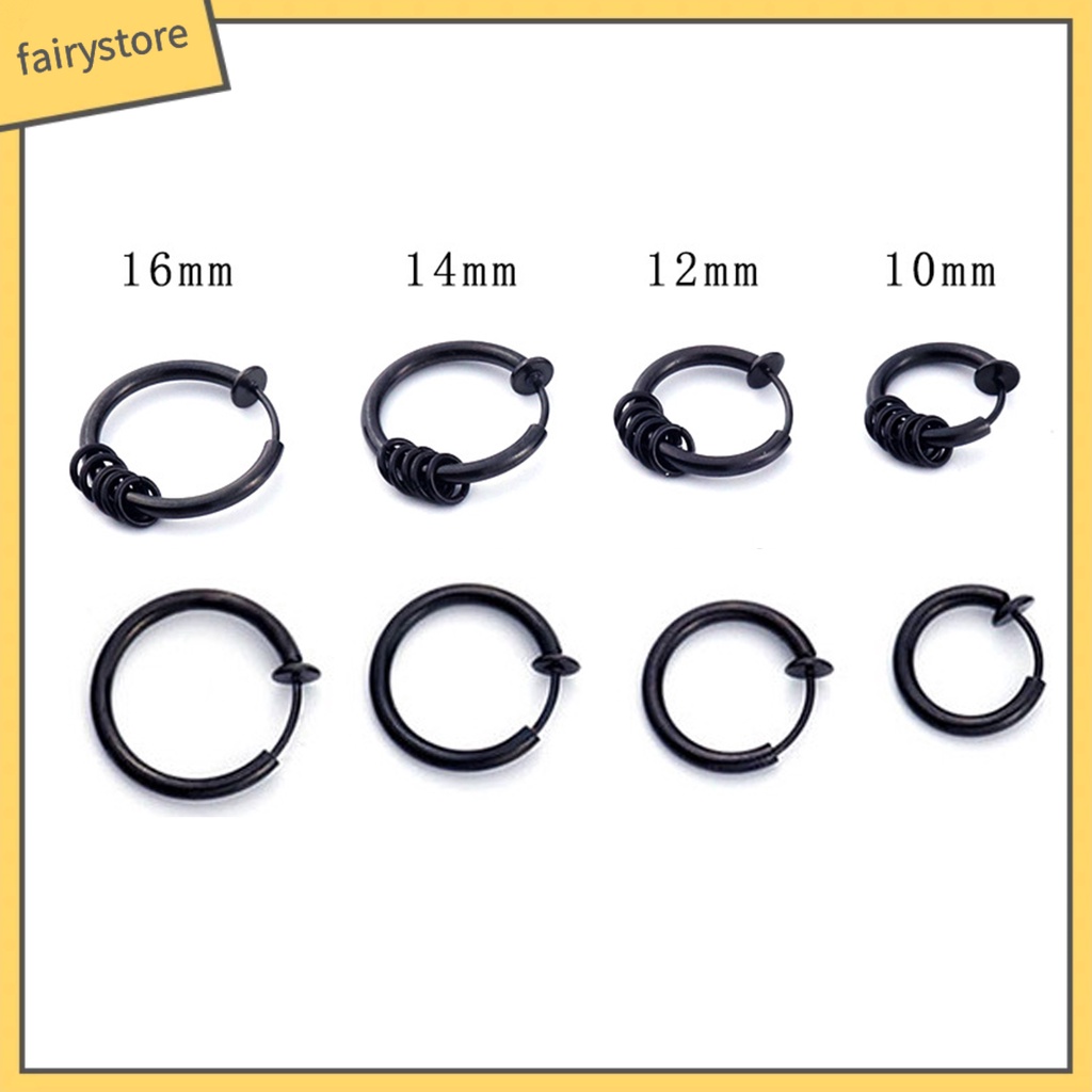 1 Khuyên Tai Tròn Unisex Không Cần Xỏ Lỗ Dùng Hàng Ngày