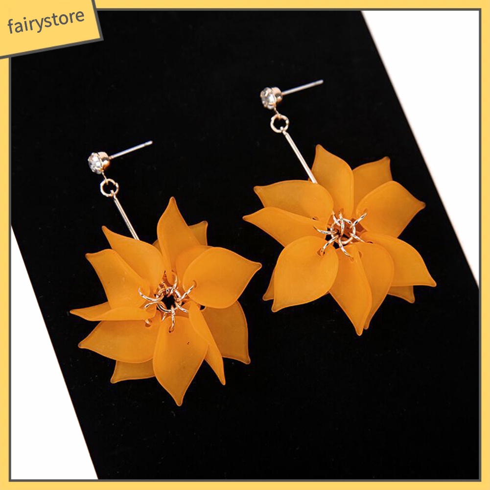 Bông Tai Hình Cánh Hoa Bằng Nhựa Resin Ngọt Ngào Cho Nữ