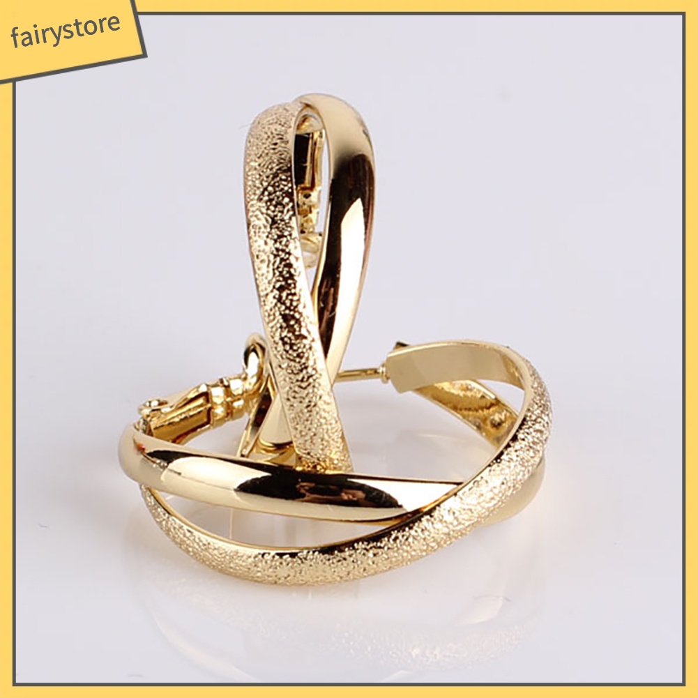 Khuyên Tai Tròn 2 Lớp Mạ Vàng Thời Trang Dành Cho Nữ