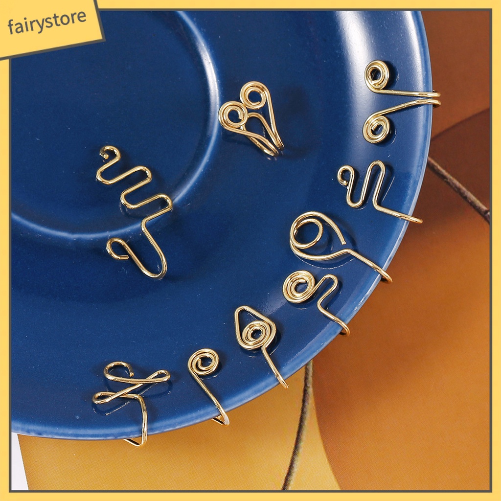 [FRO] Set 9 / 12 Khuyên Mũi Hợp Kim Đính Ngọc Trai Nhân Tạo Không Cần Xỏ Lỗ Phong Cách Retro Cho Nữ