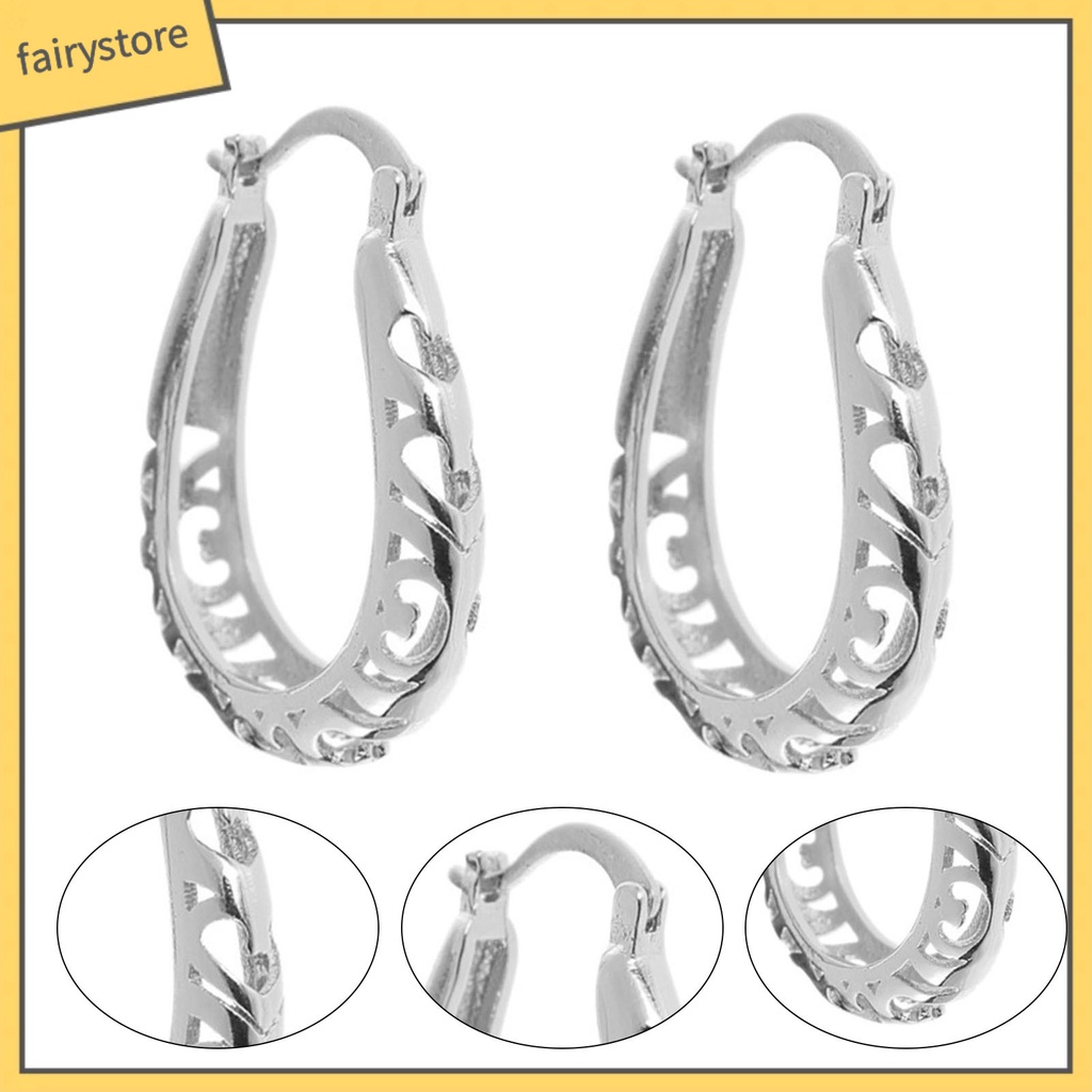 1 Đôi Bông Tai Hình Tròn Thiết Kế Đục Lỗ Thời Trang Dành Cho Nữ