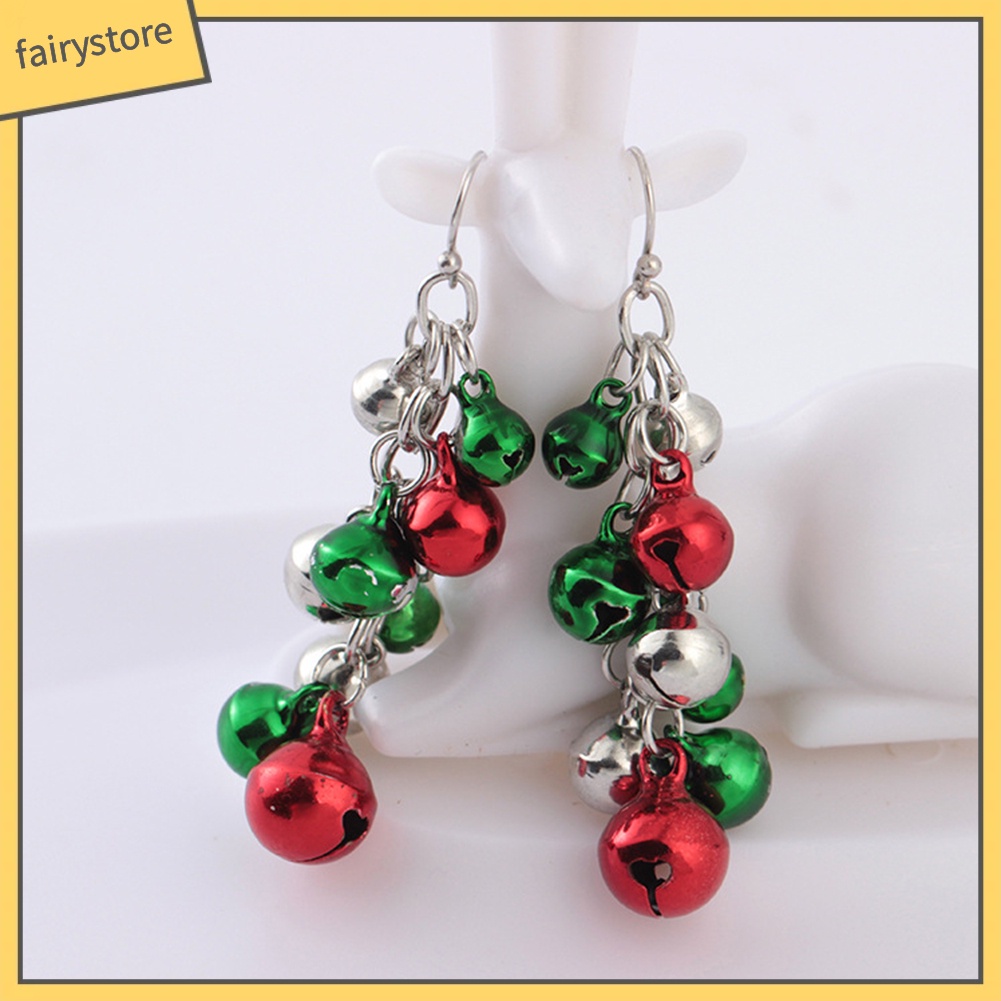 Bông Tai Chuỗi Dài Hình Chuông Giáng Sinh Trang Trí Cho Nữ