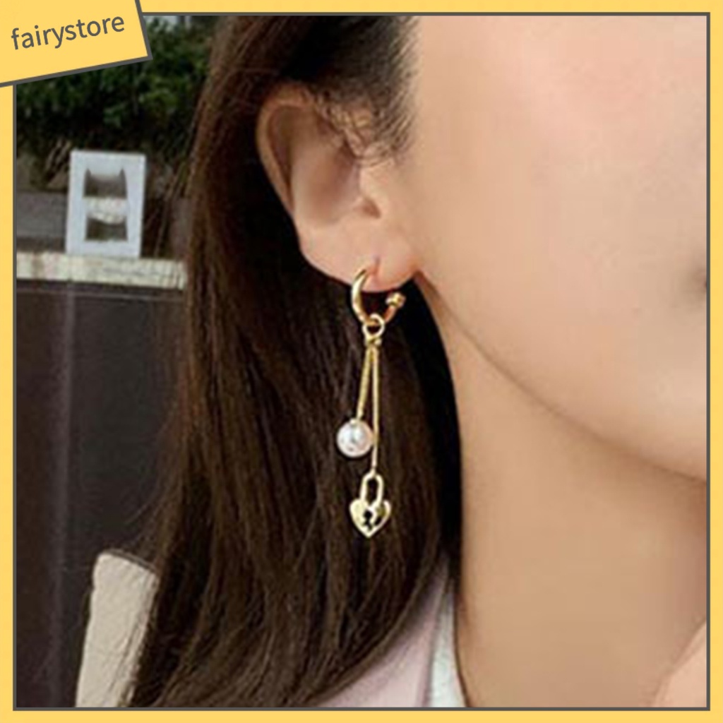 1 Đôi Bông Tai Hình Trái Tim Bằng Hợp Kim Dành Cho Nữ