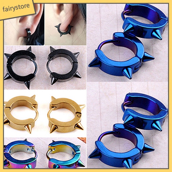 Khuyên Tai Đinh Tán Bằng Thép Titan Phong Cách Punk Cá Tính