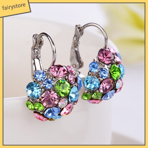 Khuyên Tai Đính Đá Cubic Zirconia Nhiều Màu Sắc Cho Nữ