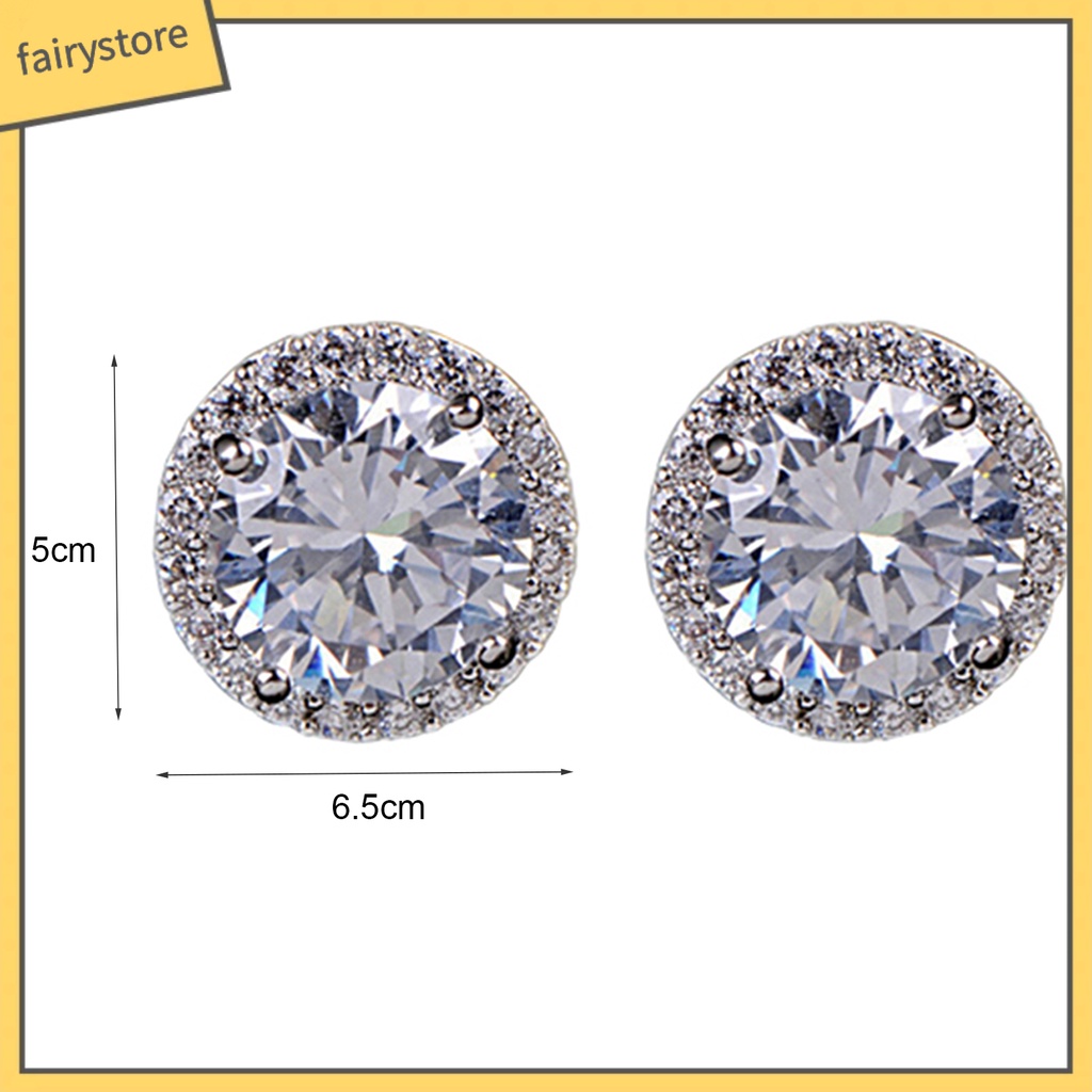 Bông Tai Mạ Bạc Đính Đá Zircon Thời Trang Dành Cho Nữ