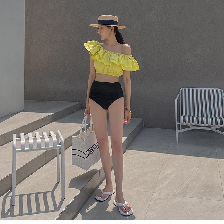 Bộ Đồ Bơi Một Mảnh Lưng Cao Che Bụng Phong Cách Hàn Quốc Thời Trang Mùa Xuân Mới Cho Nữ