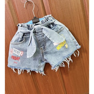 Quần sort jean bé gái thắt nơ 6-32kg