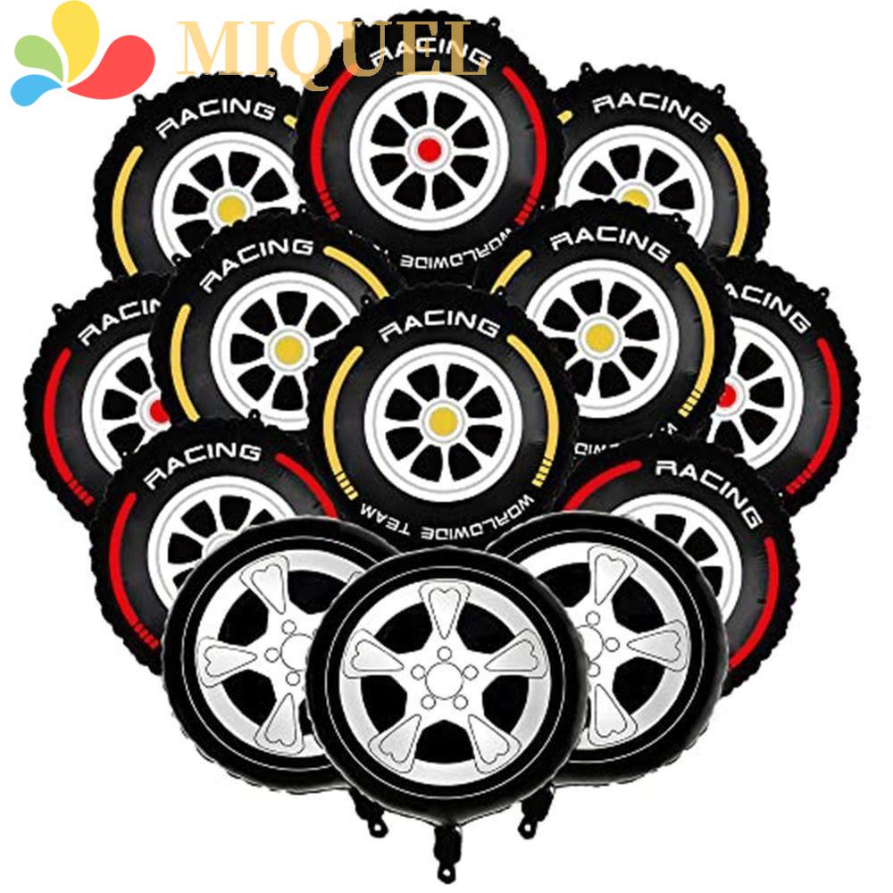 Bong Bóng Lá Nhôm Màu Trắng Đen Trang Trí Tiệc Sinh Nhật / Xe Đua