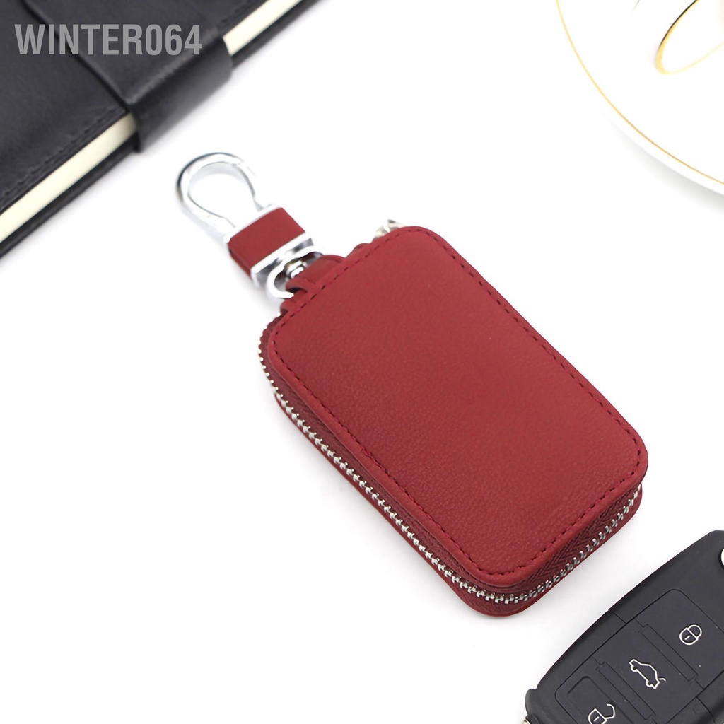 Winter064 Hộp đựng chìa khóa ô tô có kéo di động Chất liệu PU mượt mà hơn Giá đỡ dễ thương để lưu trữ mang theo