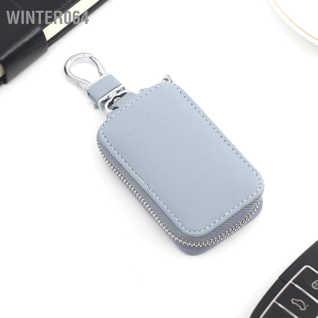 Winter064 Hộp đựng chìa khóa ô tô có kéo di động Chất liệu PU mượt mà hơn Giá đỡ dễ thương để lưu trữ mang theo
