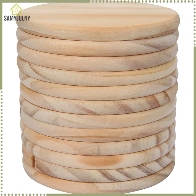 Set 10 / 20 Đế Lót Ly Tròn Bằng Gỗ Chưa Hoàn Thành Dùng Vẽ Tranh Diy