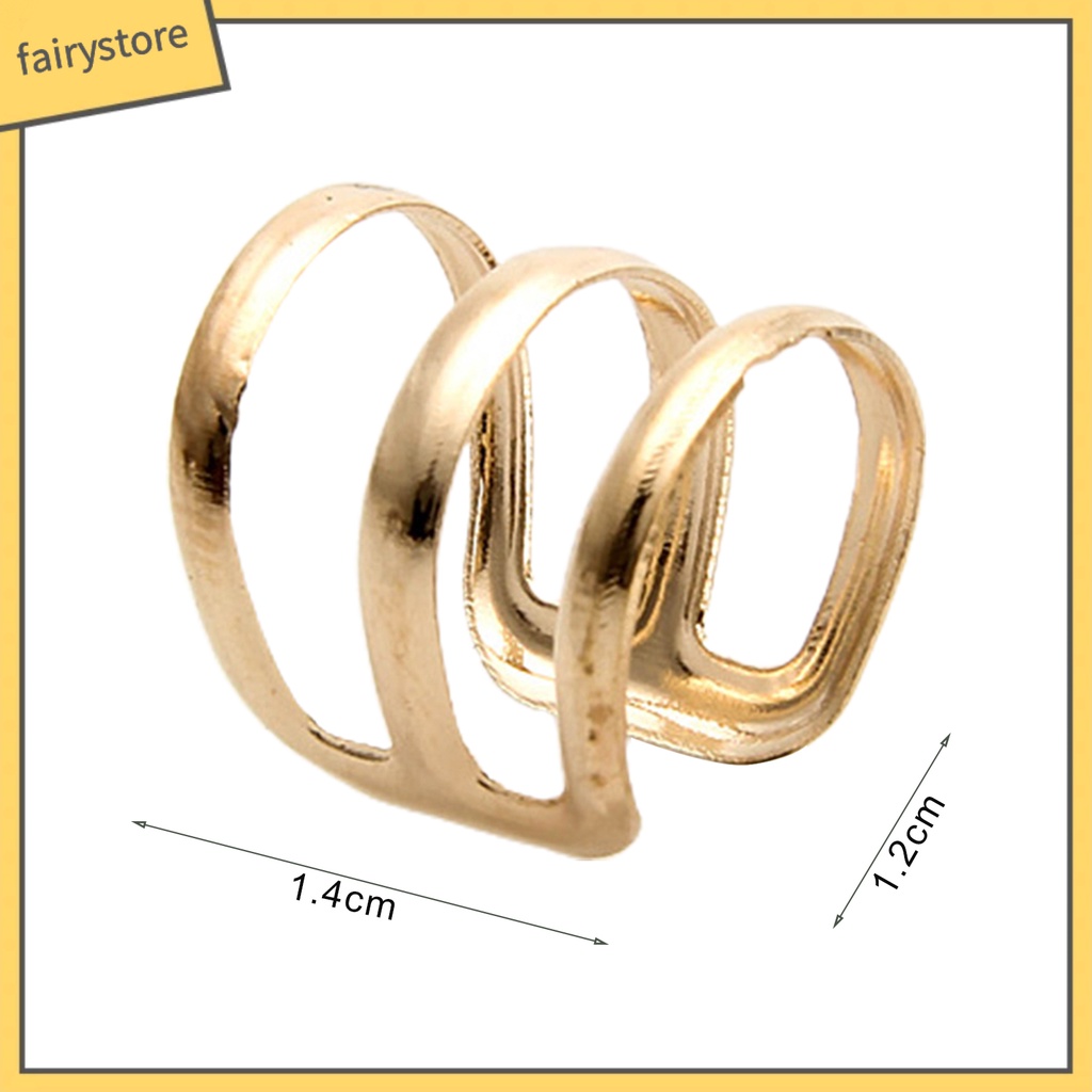 1 Khuyên Kẹp Tai 3 Vòng Rỗng Đơn Giản Có Thể Điều Chỉnh Đa Ứng Dụng Cho Nữ